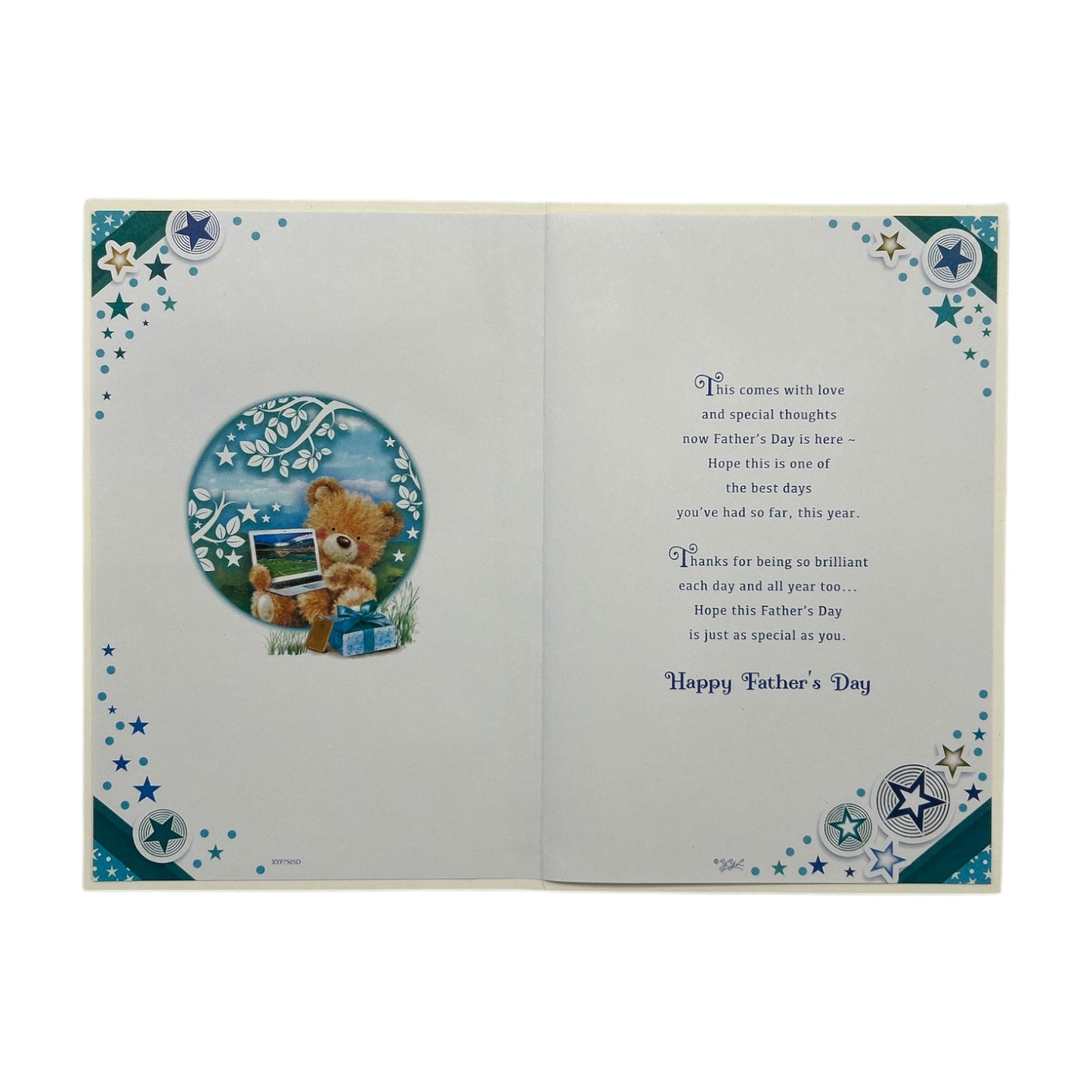 For A Special Daddy Teddy With Laptop Design Father's Day Card