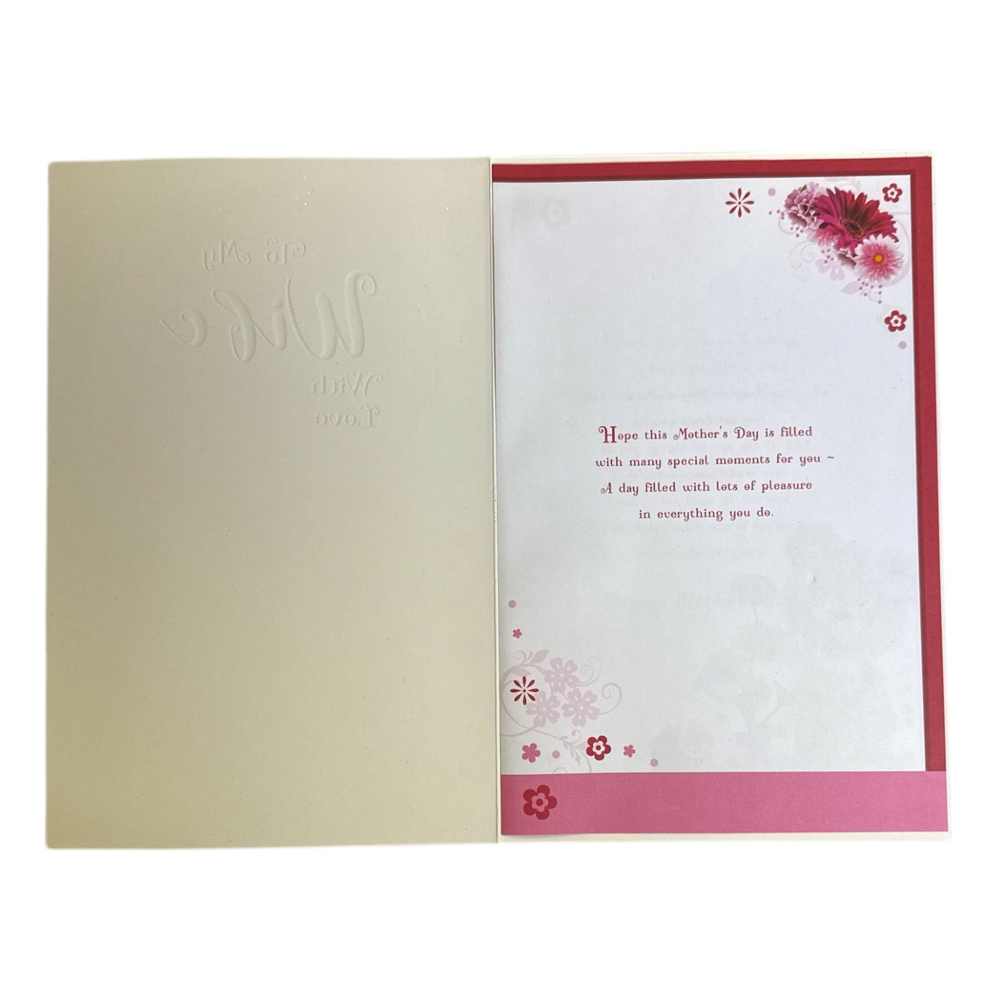 To My Wife Teddy With Blooming Flowers Design Mother's Day Boxed Card