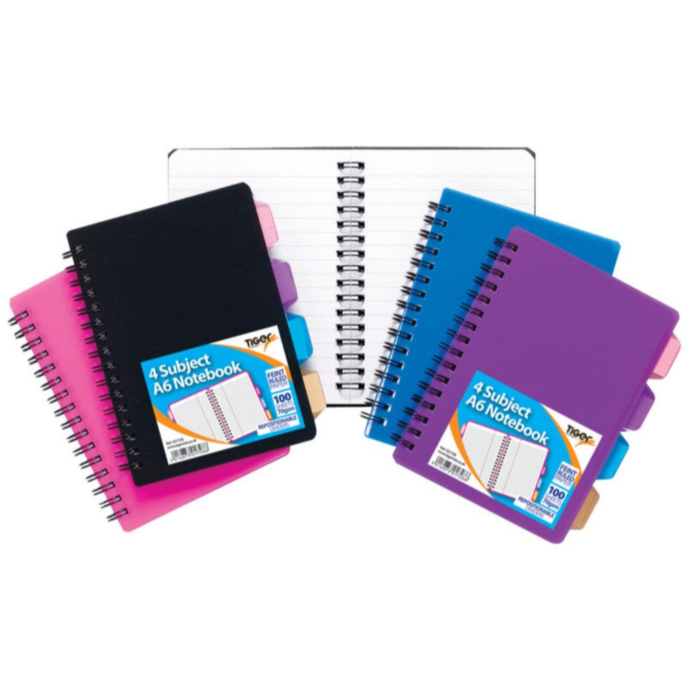 A6 4 Part Subject Notebook– Choice Wholesale