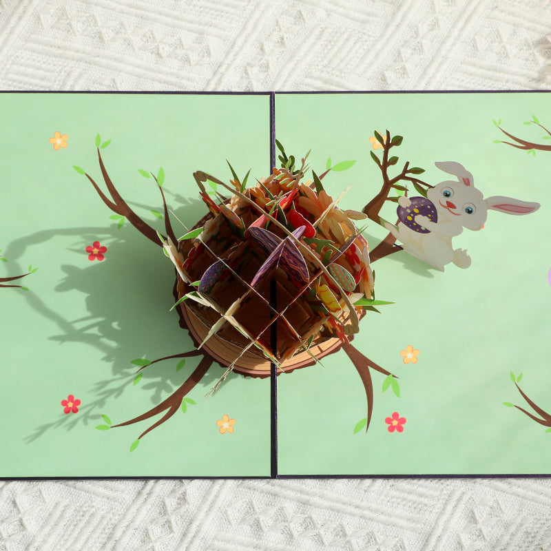 Bunny’s Basket of Cheer 3D Pop Up Easter Card