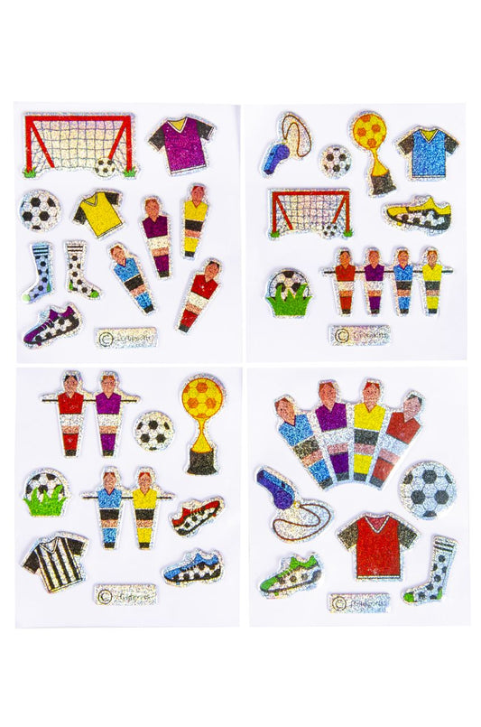 Pack of 12 Shiny Football Design Stickers