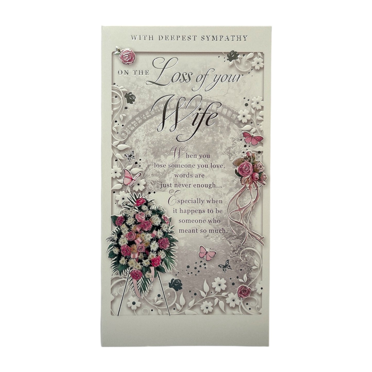 Loss of Wife Floral Sympathy Opacity Card
