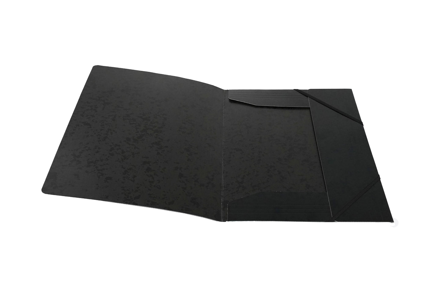 Pack of 12 A4 Black Card 3 Flap Folders With Elastic Closure