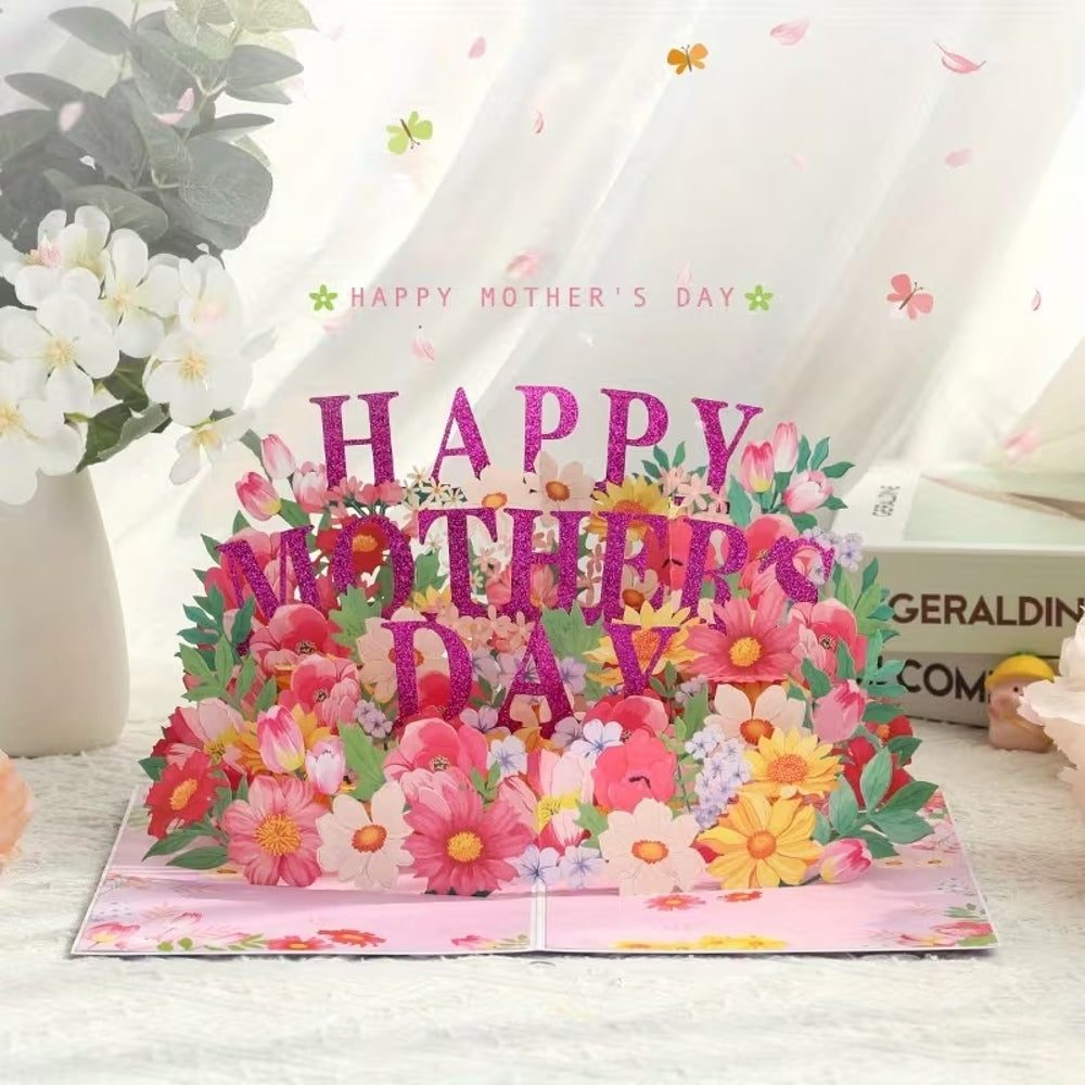Festive Flower Bouquet 3D Pop Up Mother's Day Card