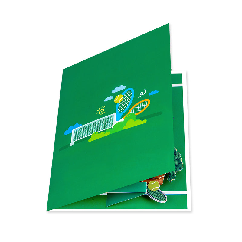 Tennis Game, Set, Snack! Cookie vs Apple Pop Up Card