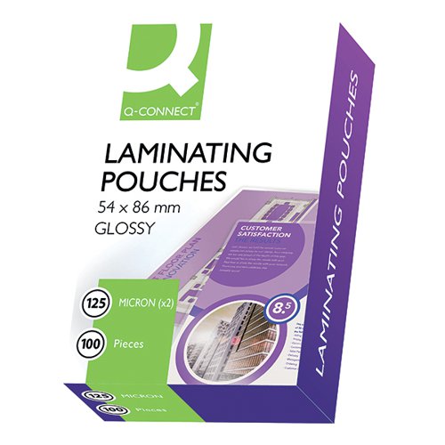 Pack of 100 54 x 86mm Laminating Pouches 250 Micron