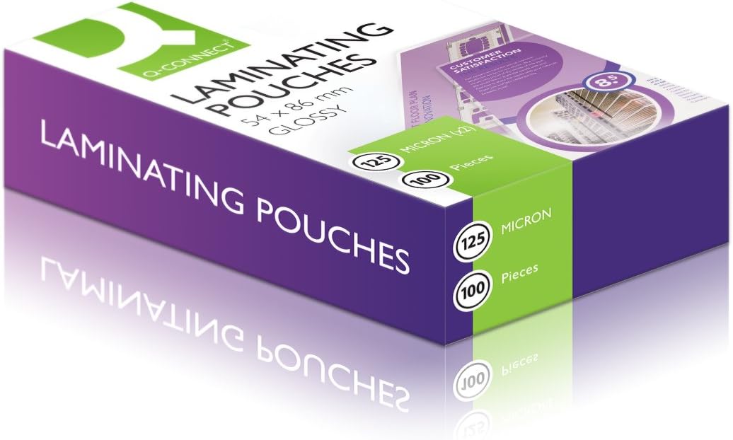 Pack of 100 54 x 86mm Laminating Pouches 250 Micron