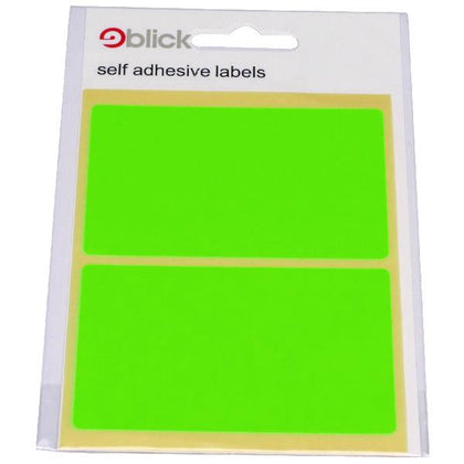 Pack of 160 Blick Green Fluorescent Labels 50x80mm - Stickers
