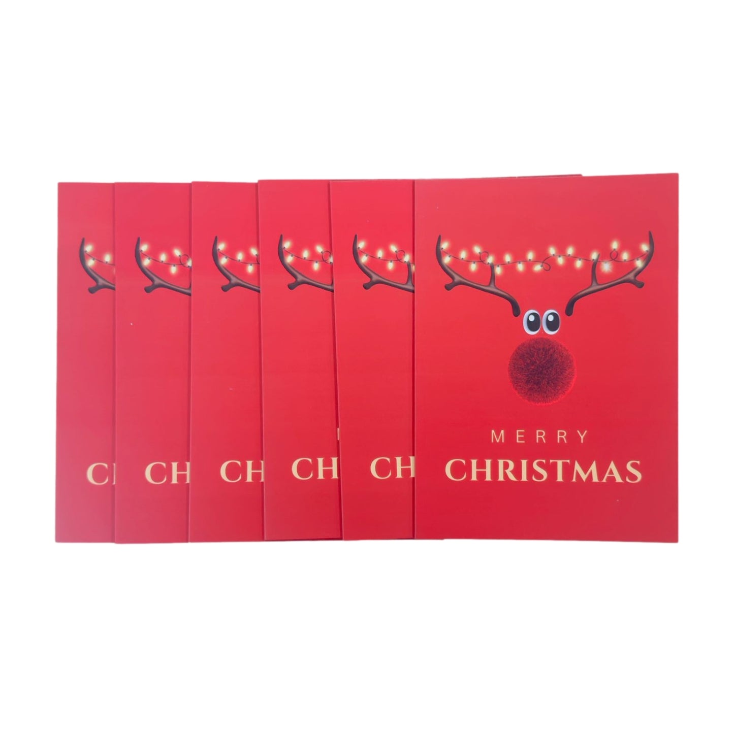 Pack of 20 Reindeer Small Blank Christmas Cards with Envelopes