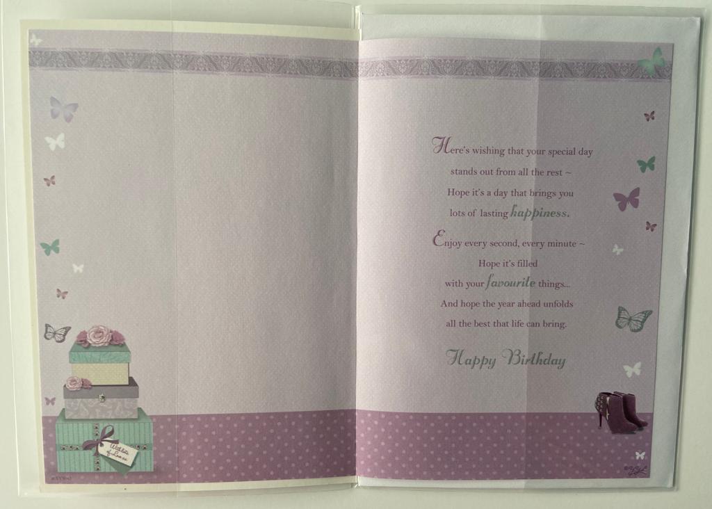 Soft Whispers Happy Birthday Card Shoes Box