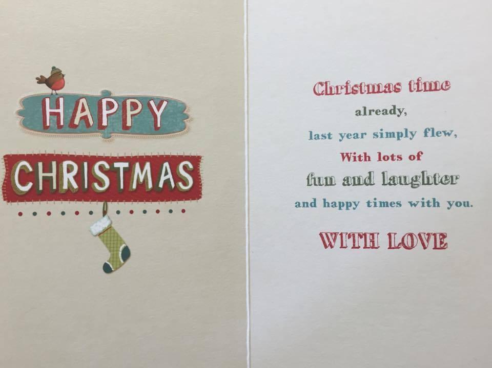 TRADITIONAL GREAT-GRANDSON CUTE GOLD FOIL NICE VERSE CHRISTMAS GREETING CARD