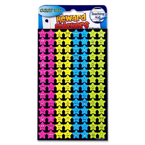 Clever Kidz 6 Sheets Reward Stickers 3 Assorted