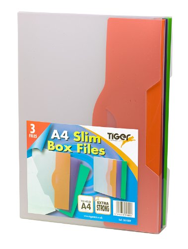 A4 Pack of 3 Slim Box Files 10mm