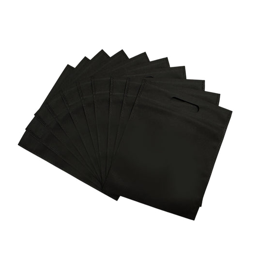 Pack of 25 Black Coloured 30x25cm Non-Woven Patch Handle Bags