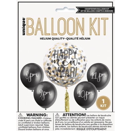 5 Pieces New Years Countdown Balloon Kit