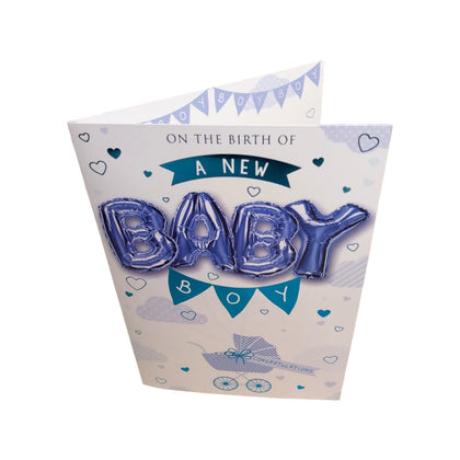 On The Birth of a New Baby Boy Balloon Boutique Greeting Card
