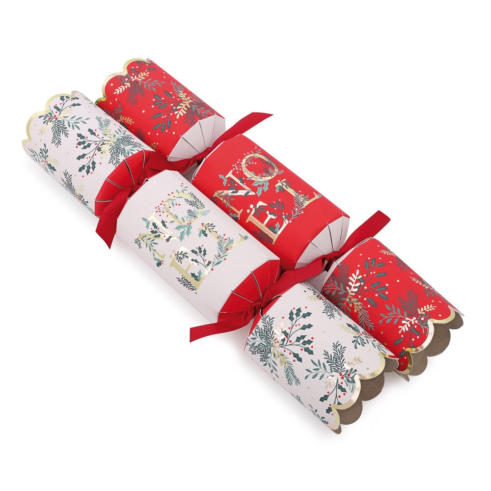 Pack of 8 14" Red Deluxe Christmas Dinner Crackers