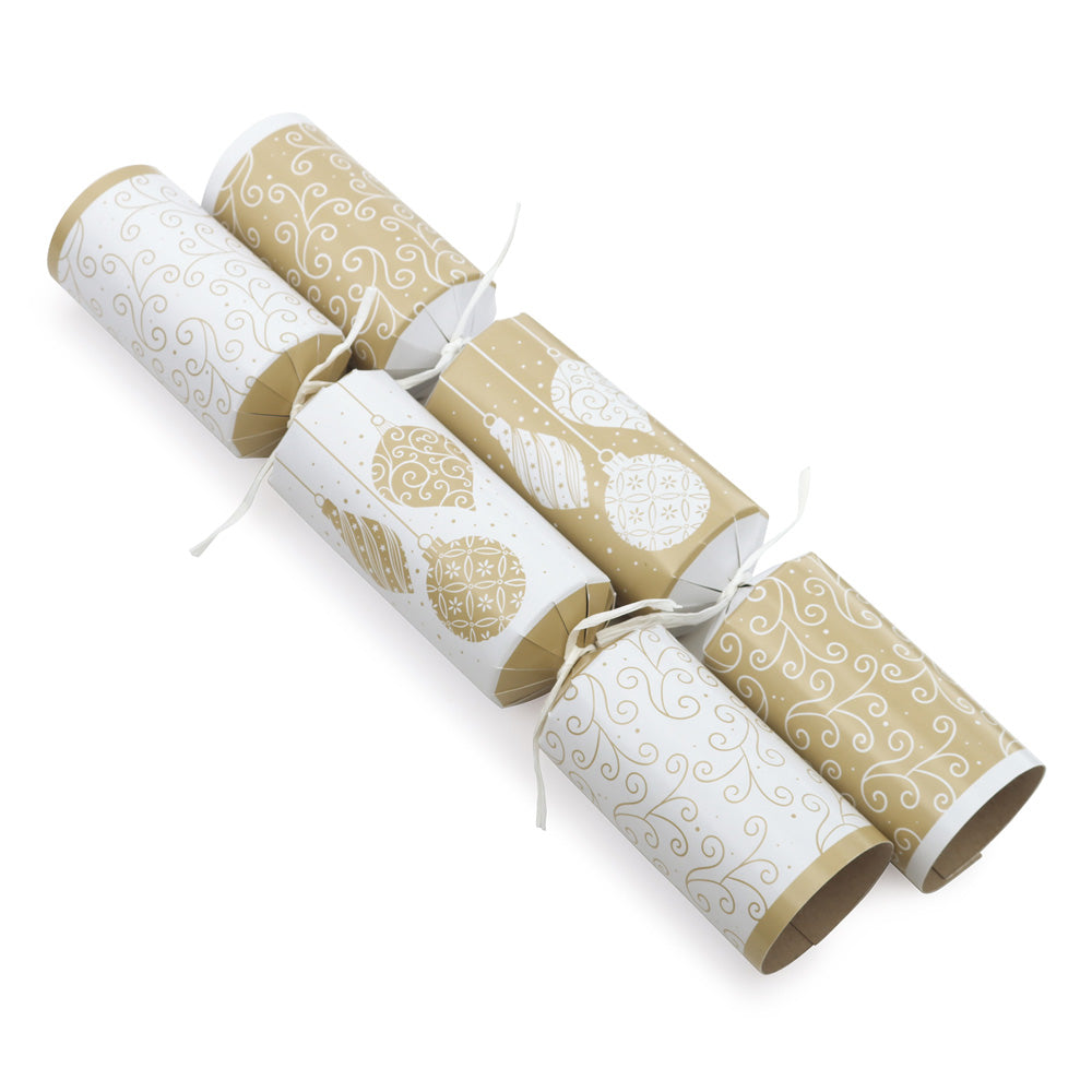 Pack of 8 12.5" Gold Family Crackers Christmas Dinner Crackers