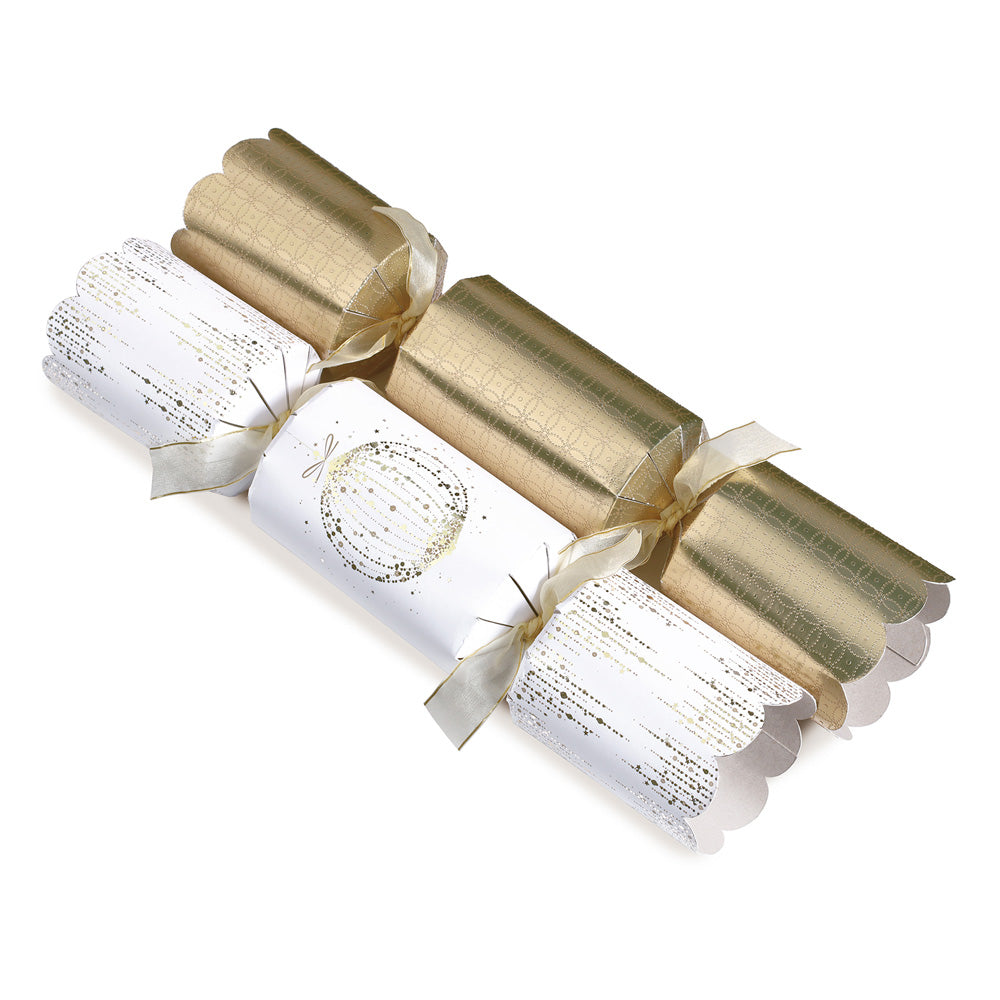 Pack of 8 14" Gold Deluxe Christmas Dinner Crackers
