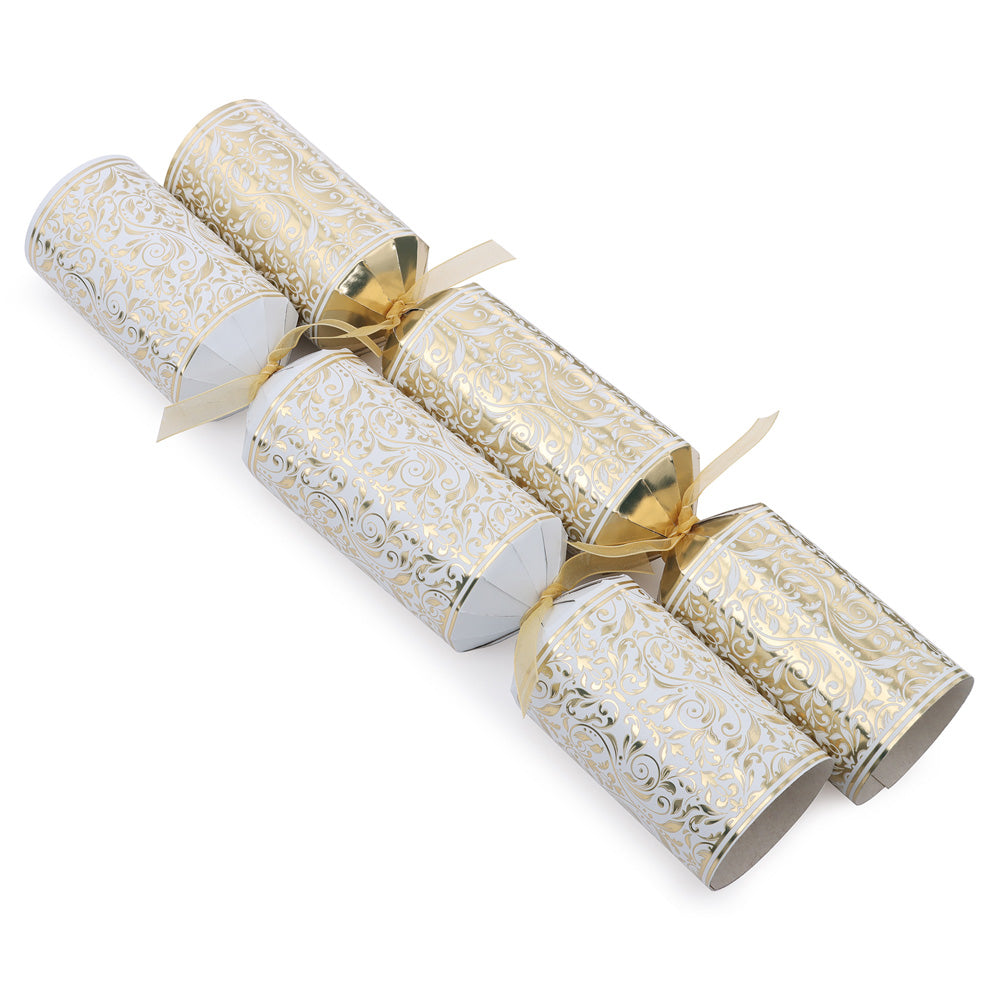 Pack of 6 14" Gold Premium Christmas Dinner Crackers