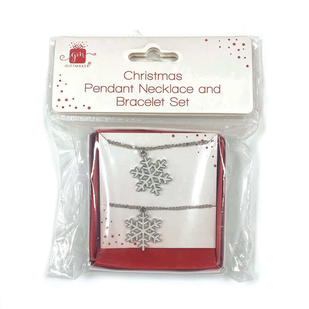 Christmas Pendant Necklace & Bracelet Set