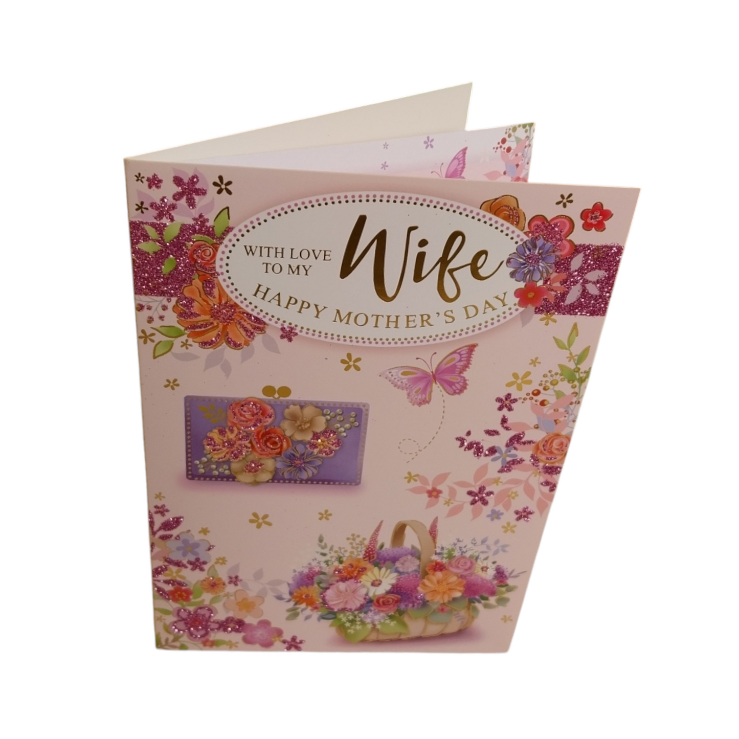 To My Wife Pastel Flowers Wallet Design Mother's Day Card