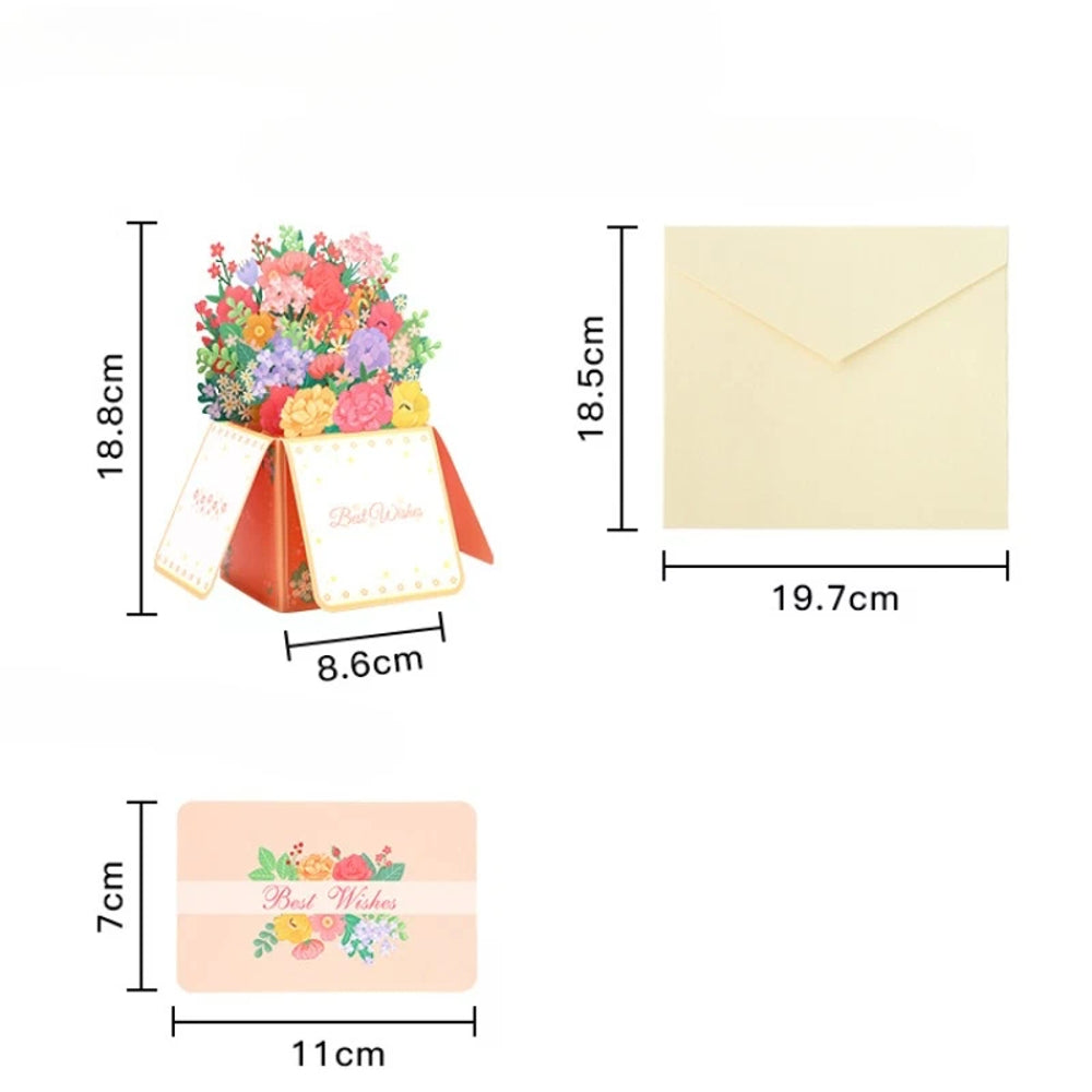Floral Wishes 3D Pop Up Box Greeting Card