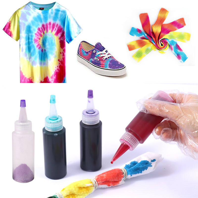 Pack of 3 Colours Tie Dye Kit -Turquoise, Lime. Purple