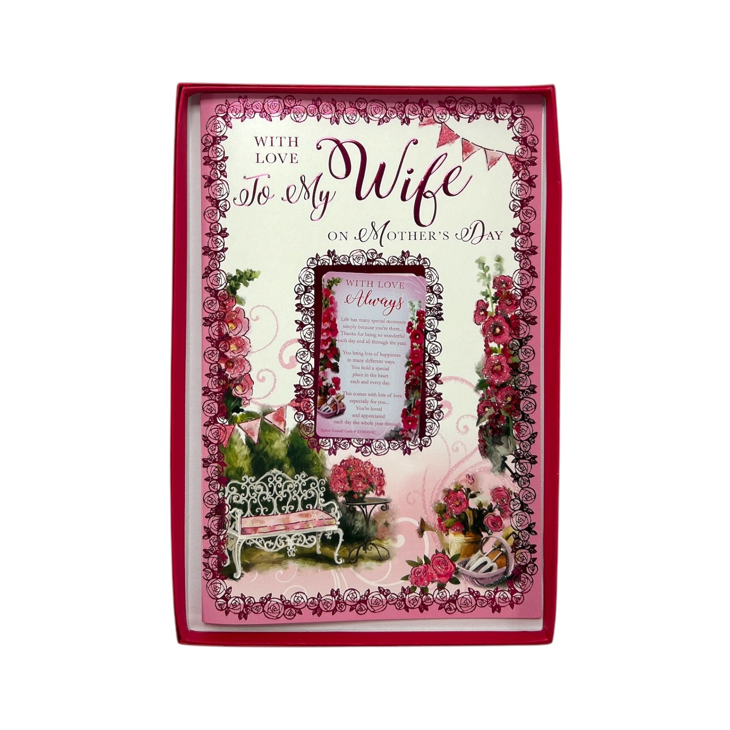 With Love Always to My Wife Floral Design Keepsake Mother's Day Boxed Card