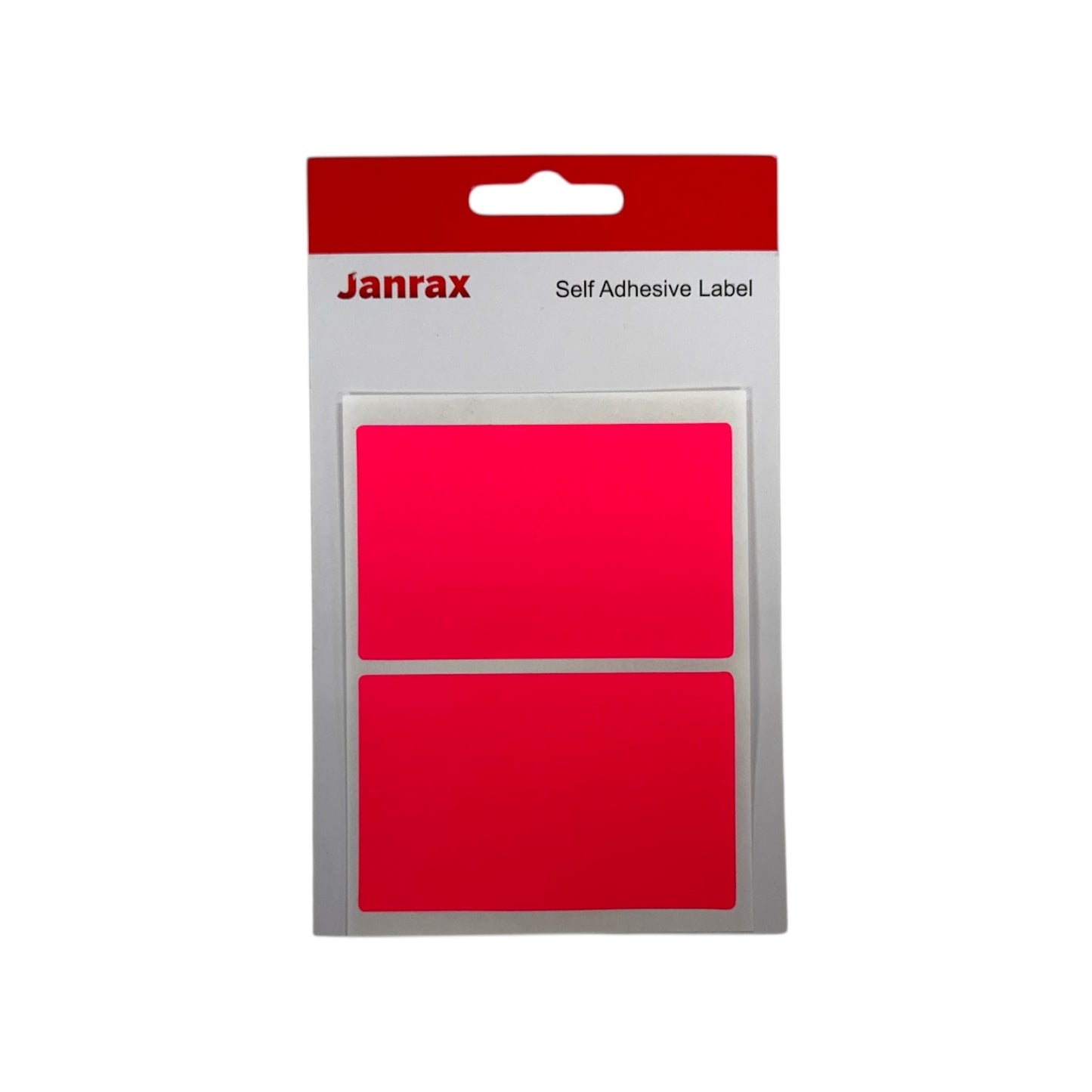 Pack of 8 Fluorescent Pink 50x80mm Rectangular Labels by Janrax