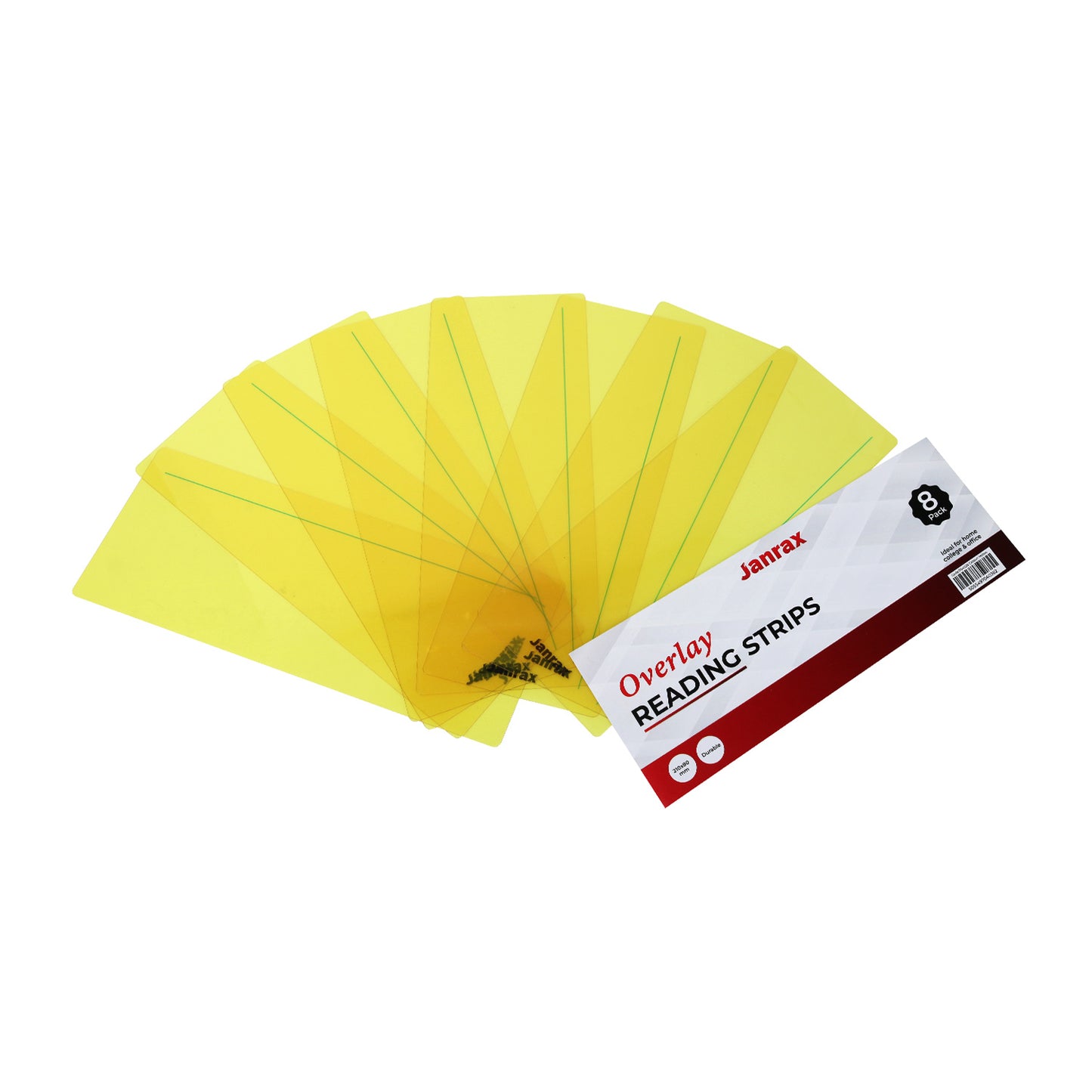 Pack of 16 Yellow 210x80mm Dyslexia Overlay Reading Strips – PET Material, Rounded Corners
