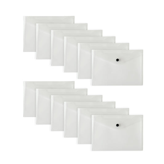 Pack of 12 Janrax A5 Clear Document Wallets by Janrax