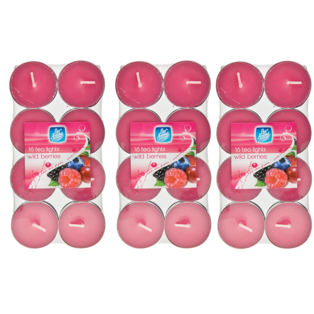 Pack of 48 Wild Berries Tea Lights