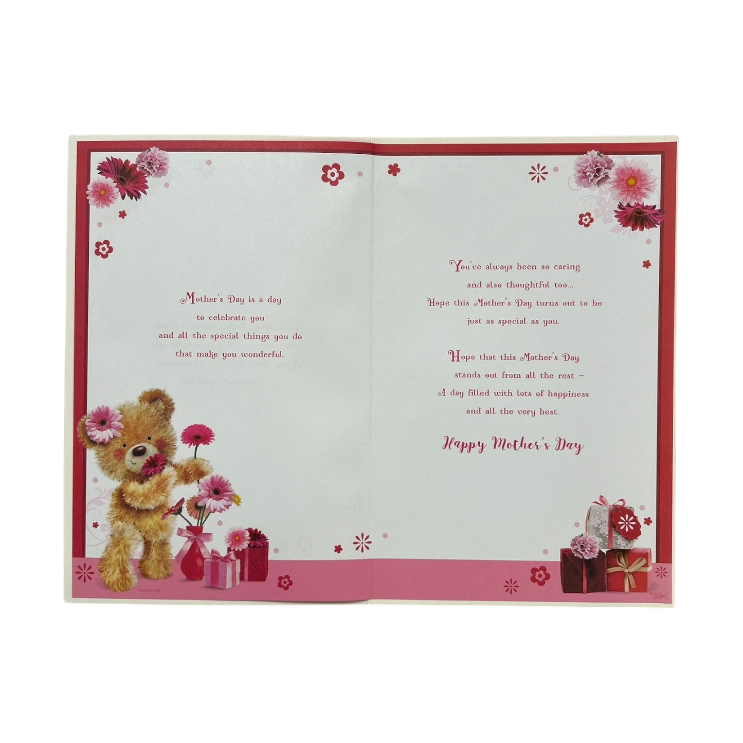 For A Special Mum Teddy With Blooming Flowers Design Mother's Day Boxed Card