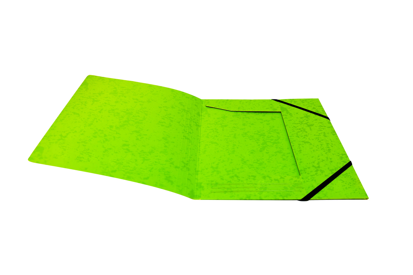 Pack of 12 A4 Neon Green Card 3 Flap Folders With Elastic Closure