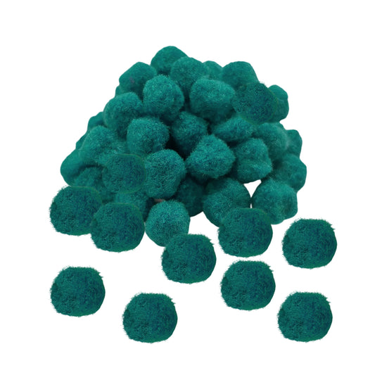 Pack of 50 Green Pom Poms 1.5cm – Soft Fluffy Craft Balls