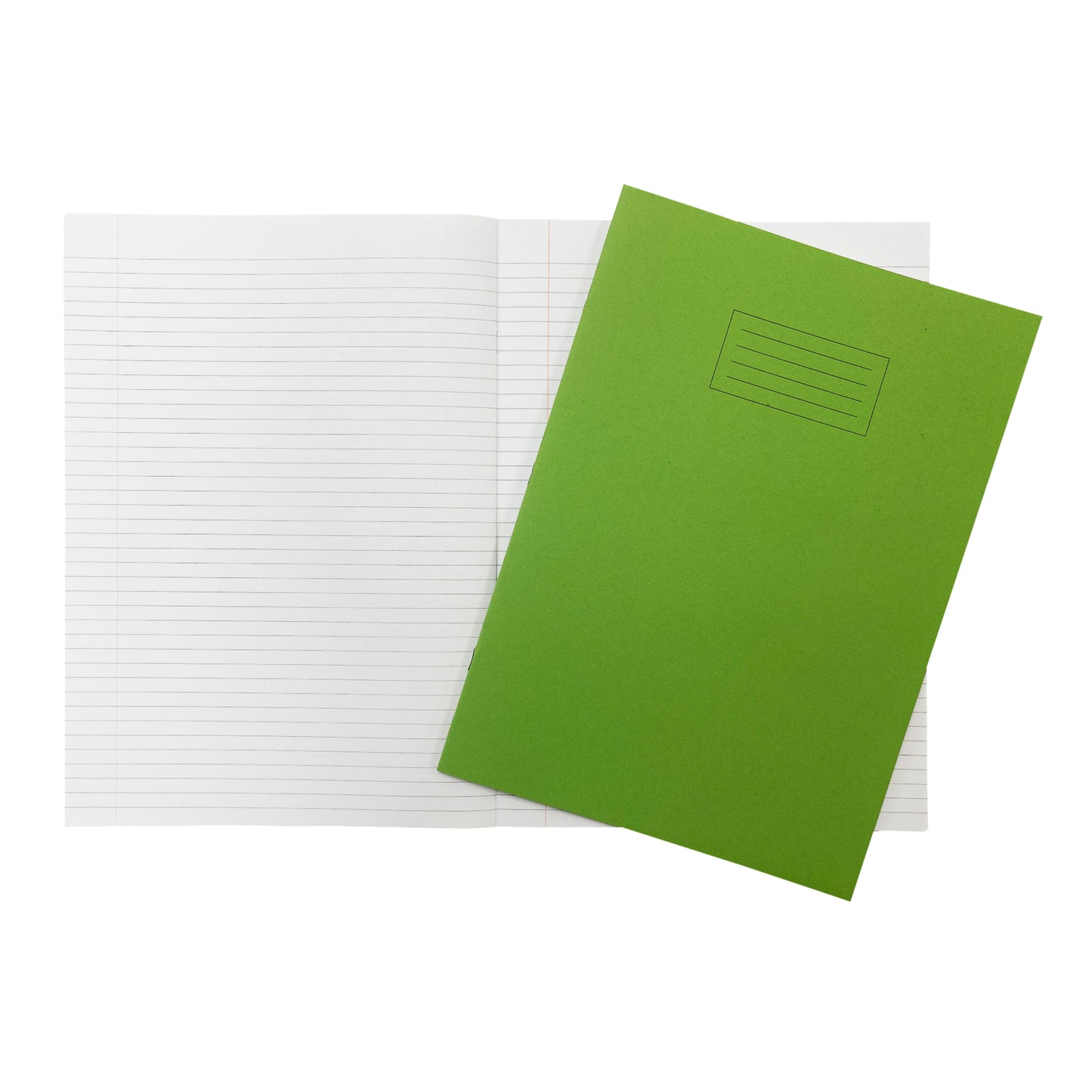 Janrax A4+ Green 48 Page Feint Ruled and Margin Exercise Book WF Paper with 225gsm Manilla Cover 240x340mm Workbook