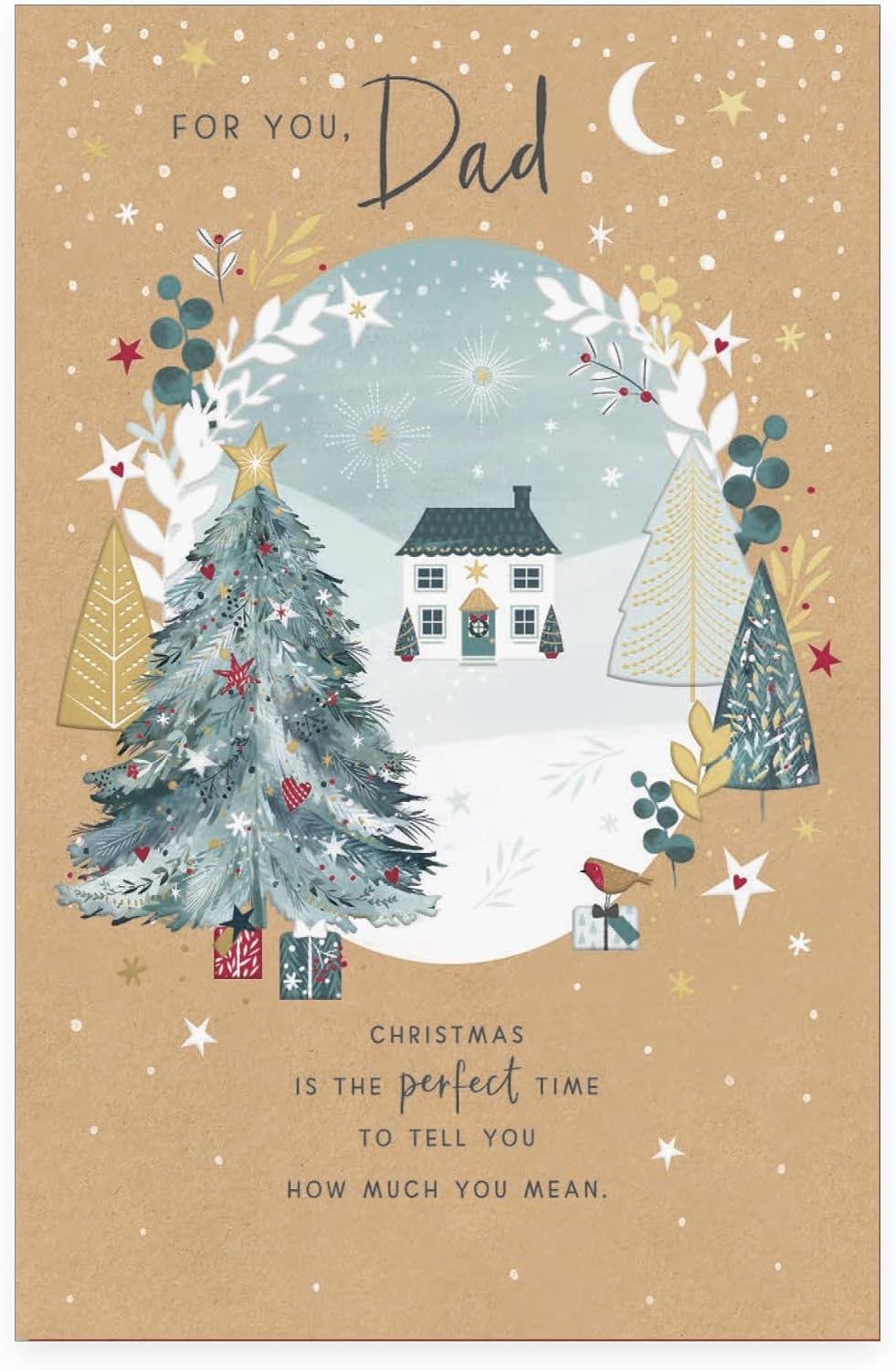 Wintery Scene Design Dad Christmas Card