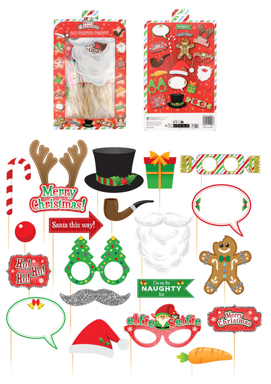Pack of 20 Pieces Christmas Photo Props