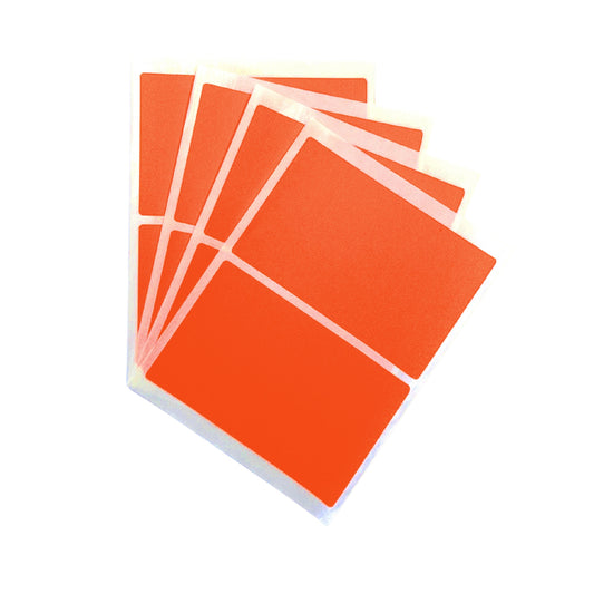 Pack of 80 Fluorescent Red 50x80mm Rectangular Labels
