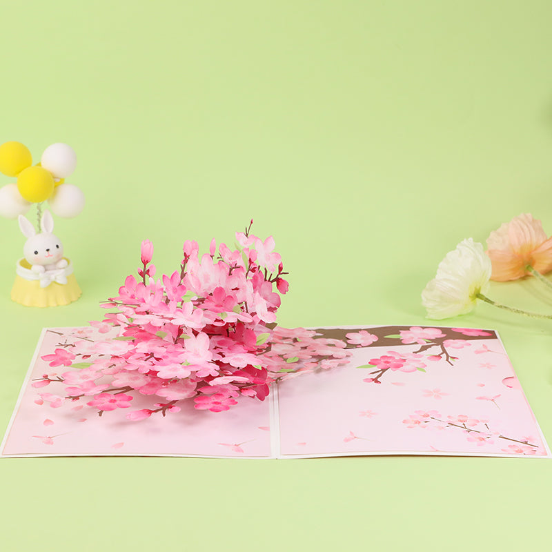 A Blooming Wish in Cherry Pink 3D Pop Up Greeting Card