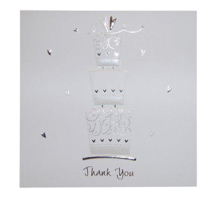 Pack of 5 Luxury White 'Cake' Wedding Gift Thank You Cards
