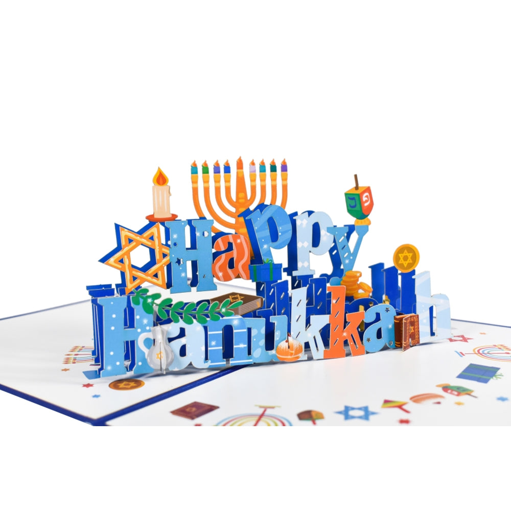Bright Traditions Hanukkah Celebration 3D Pop Up Greeting Card
