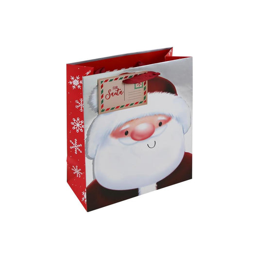 Christmas Santa Foil Medium Gift Bag