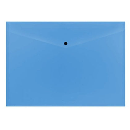 Pack of 12 Janrax A3 Blue Document Wallets - Button Stud Folder