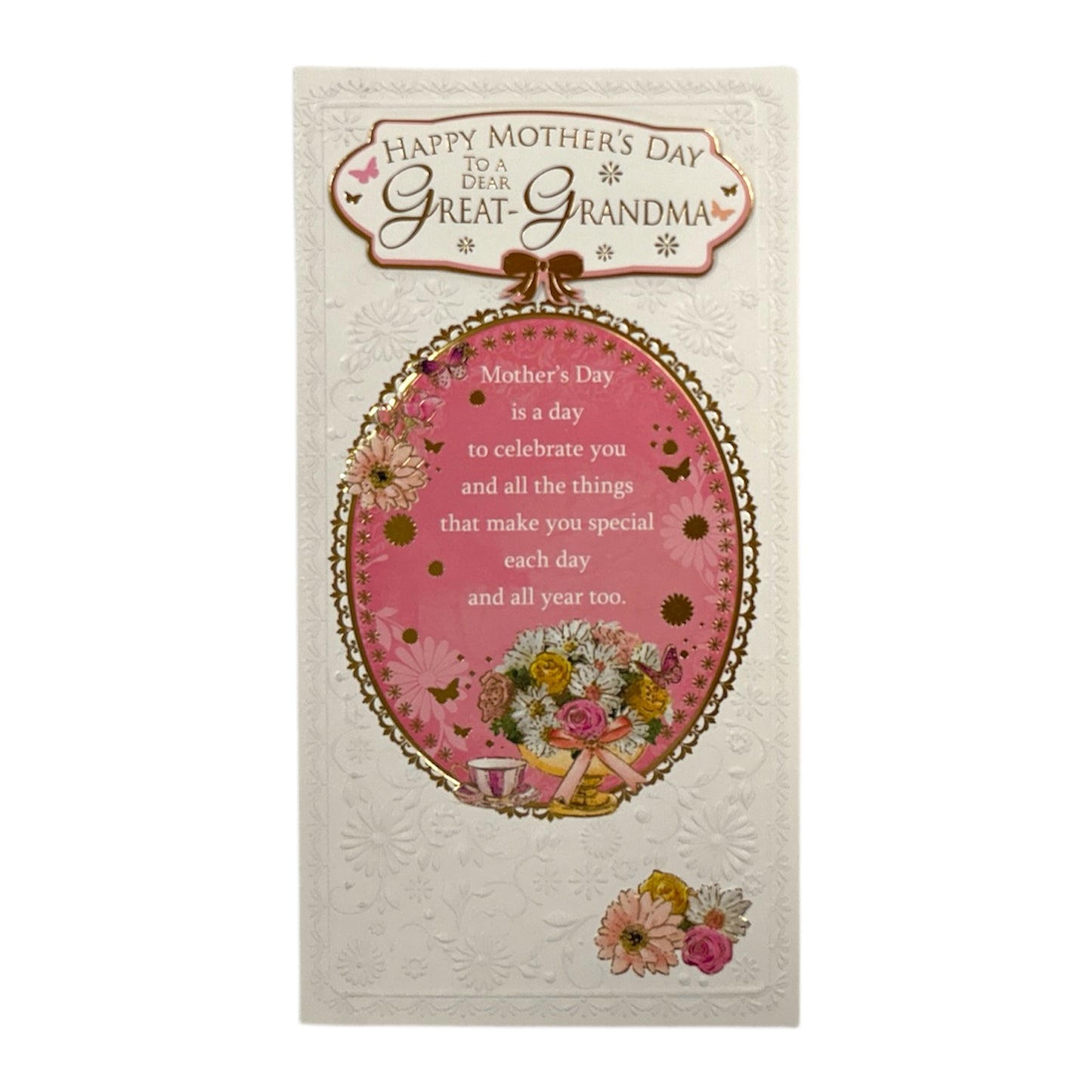 To A Dear Great Grandma Flowers Design Mother's Day Card