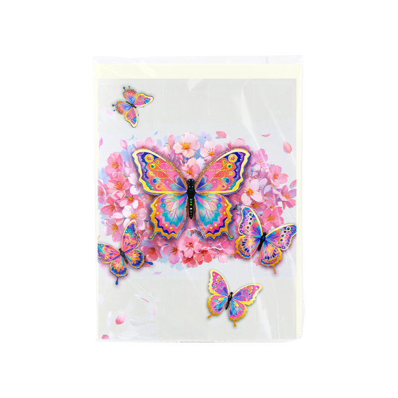 Wings of Color Cherry Blossom 3D Pop Up Greeting Card