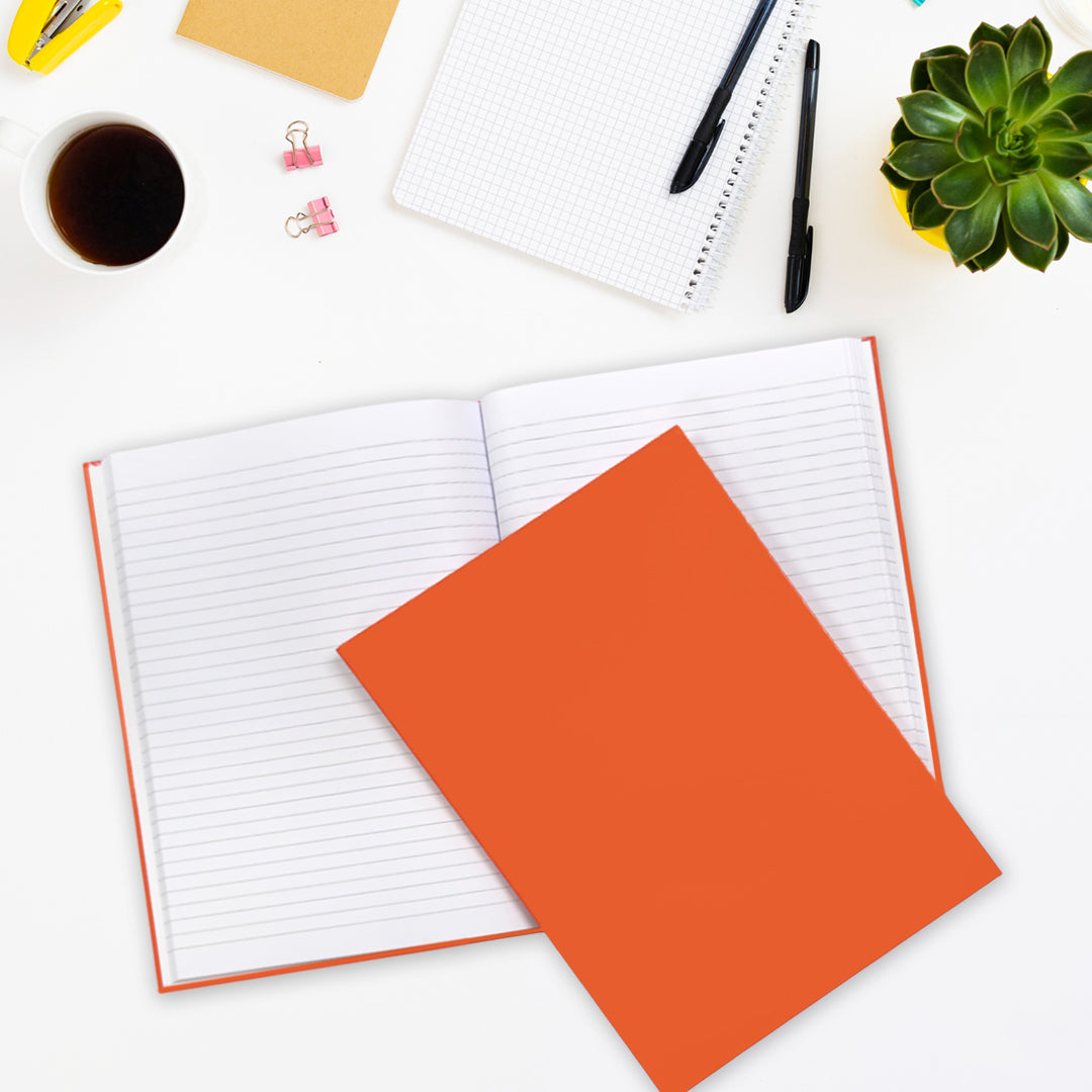 A4 160 Pages 8mm Ruled Charcoal Black Casebound Notebook