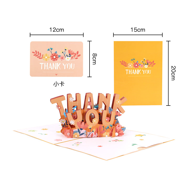Floral Display Joyful 3D Pop Up Thank You Card
