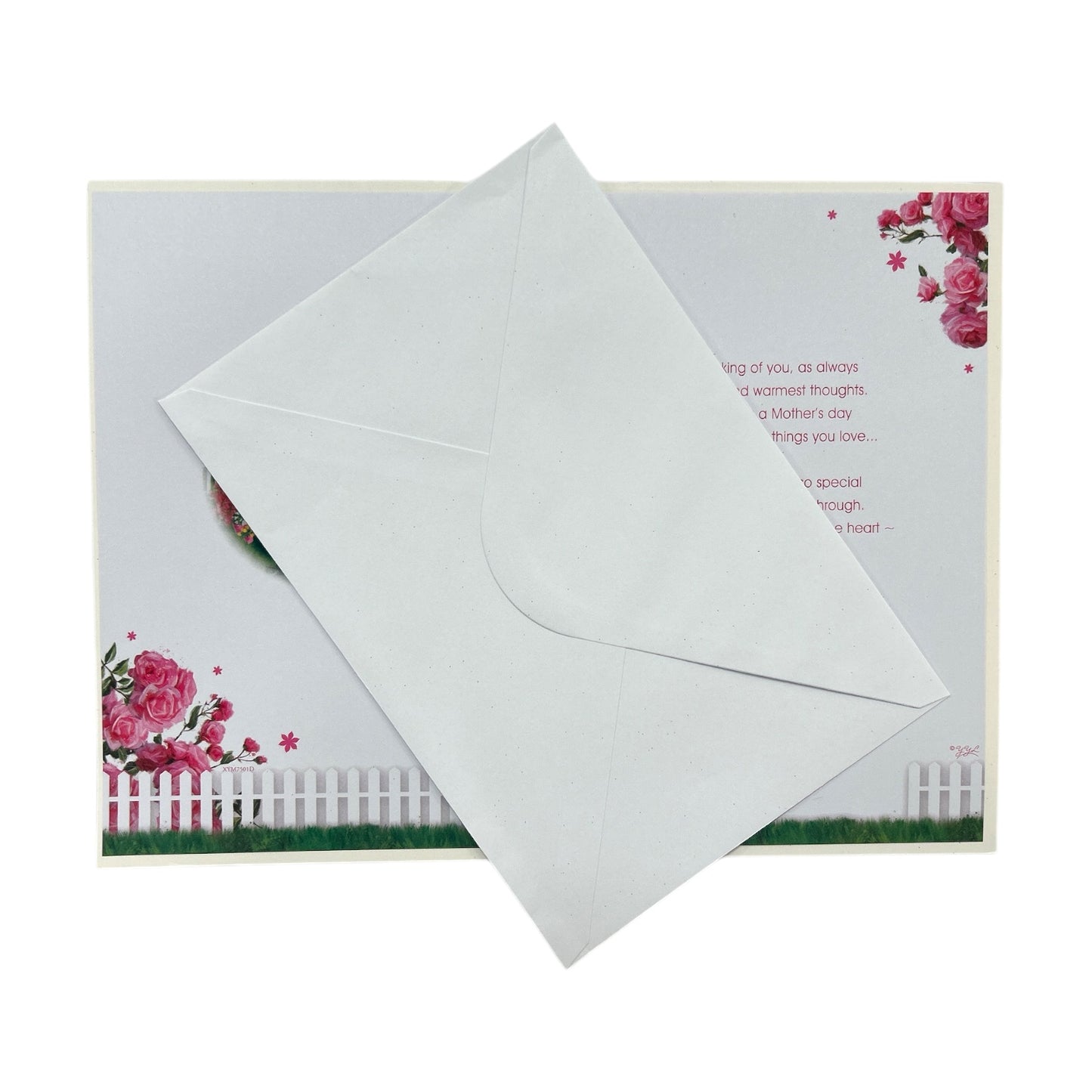 Mothering Sunday Beautiful House and Pink Flowers Design Mother's Day Card